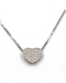 ΚΟΛΙΕ ΚΑΡΔΙΑ ΜΕ ΠΕΤΡΕΣ ΖΙΡΓΚΟΝ ΑΣΗΜΙ 925 kolie kardia me petres zirgkon ashmi 925