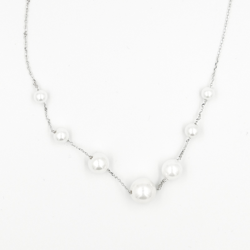 ΑΣΗΜΙ 925 ΚΟΛΙΕ asimenio kolie me perles