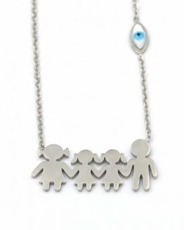 κολιέ οικογένεια με δύο κορίτσια kolie oikogeneia me dyo koritsia kai mataki