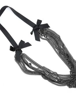 κρεμαστο με κορδελα και αλυσιδα kremasto mayro me kordela kai alysida