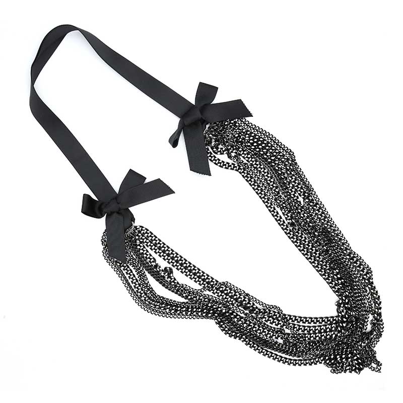 κρεμαστο με κορδελα και αλυσιδα kremasto mayro me kordela kai alysida