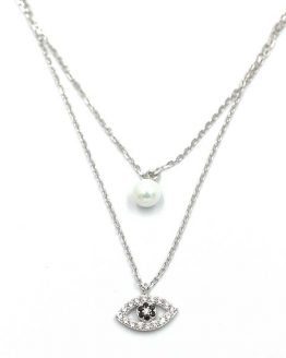 ΚΟΛΙΕ ΔΙΠΛΟ ΜΑΤΑΚΙ ΚΑΙ ΜΑΡΓΑΡΙΤΑΡΙ ΑΠΟ ΑΣΗΜΙ925 kolie diplo mataki kai margaritari apo ashmi925