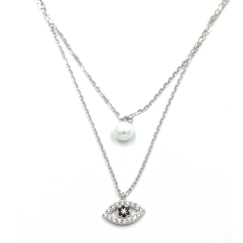 ΚΟΛΙΕ ΔΙΠΛΟ ΜΑΤΑΚΙ ΚΑΙ ΜΑΡΓΑΡΙΤΑΡΙ ΑΠΟ ΑΣΗΜΙ925 kolie diplo mataki kai margaritari apo ashmi925