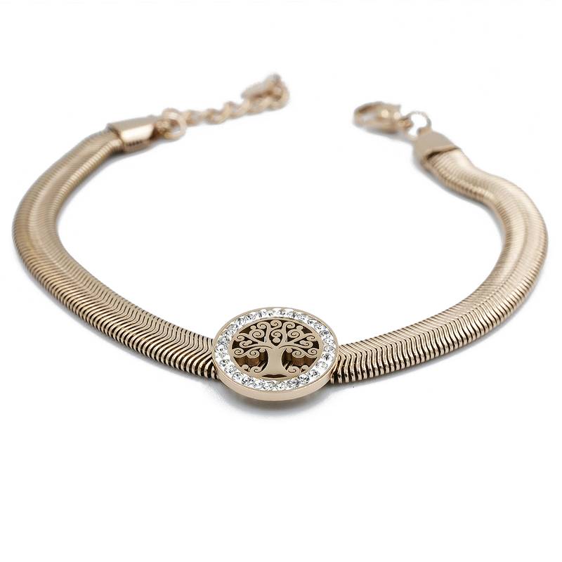 ΒΡΑΧΙΟΛΙ ΜΕ ΔΕΝΤΡΟ ΤΗΣ ΖΩΗΣ ΣΕ ΧΡΩΜΑ ΡΟΖ ΧΡΥΣΟ vraxioli me dentro ths zvhs se xrvma roz xriso