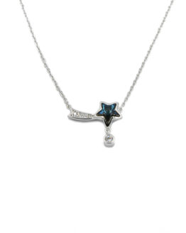 ΚΟΛΙΕ ΑΣΤΕΡΙ ΜΠΛΕ ΑΠΟ ΑΣΗΜΙ 925 kolie asteri mple apo ashmi 925