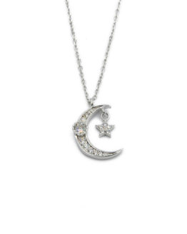 ΚΟΛΙΕ ΦΕΓΓΑΡΙ ΚΑΙ ΑΣΤΕΡΙ ΑΠΟ ΑΣΗΜΙ 925 kolie feggari kai asteri apo ashmi 925