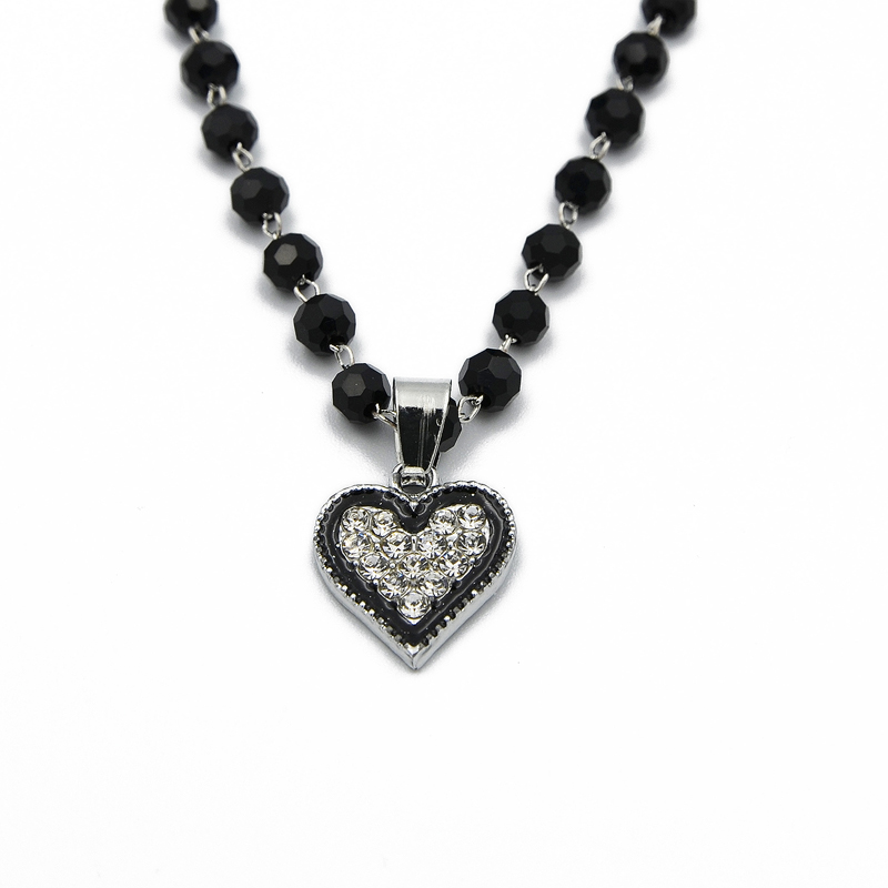 ΚΟΛΙΕ ΡΟΖΑΡΙΟ ΜΕ ΚΑΡΔΙΑ ΑΠΟ ΑΤΣΑΛΙ kolie rozario me kardia apo atsali