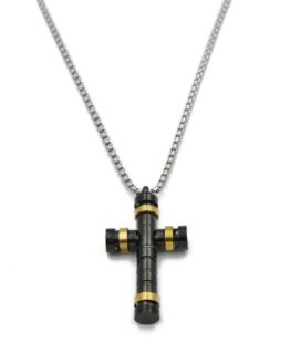 ΑΝΔΡΙΚΟΣ ΣΤΑΥΡΟΣ ΜΑΥΡΟ ΜΕ ΧΡΥΣΟ ΑΠΟ ΑΤΣΑΛΙ antrikos stayros mayro me xriso apo atsali