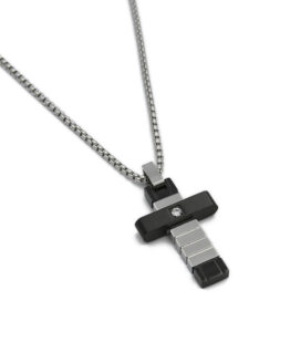 ΑΝΔΡΙΚΟΣ ΣΤΑΥΡΟΣ SILVER&BLACK ΑΠΟ ΑΤΣΑΛΙ antrikos stayros silver black apo atsali