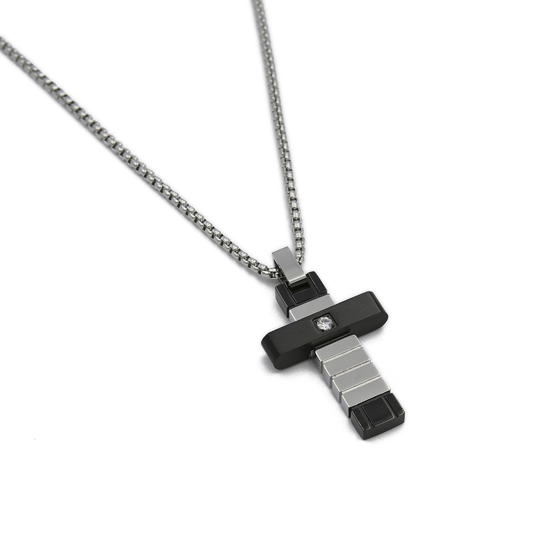 ΑΝΔΡΙΚΟΣ ΣΤΑΥΡΟΣ SILVER&BLACK ΑΠΟ ΑΤΣΑΛΙ antrikos stayros silver black apo atsali