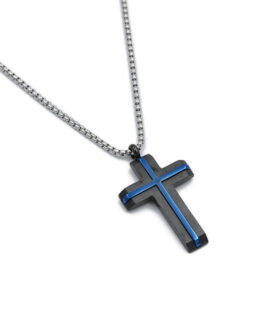 ΑΝΔΡΙΚΟΣ ΣΤΑΥΡΟΣ ΜΑΥΡΟΣ ΜΕ ΜΠΛΕ ΑΠΟ ΑΤΣΑΛΙ antrikos stayros mayros me mple apo atsali