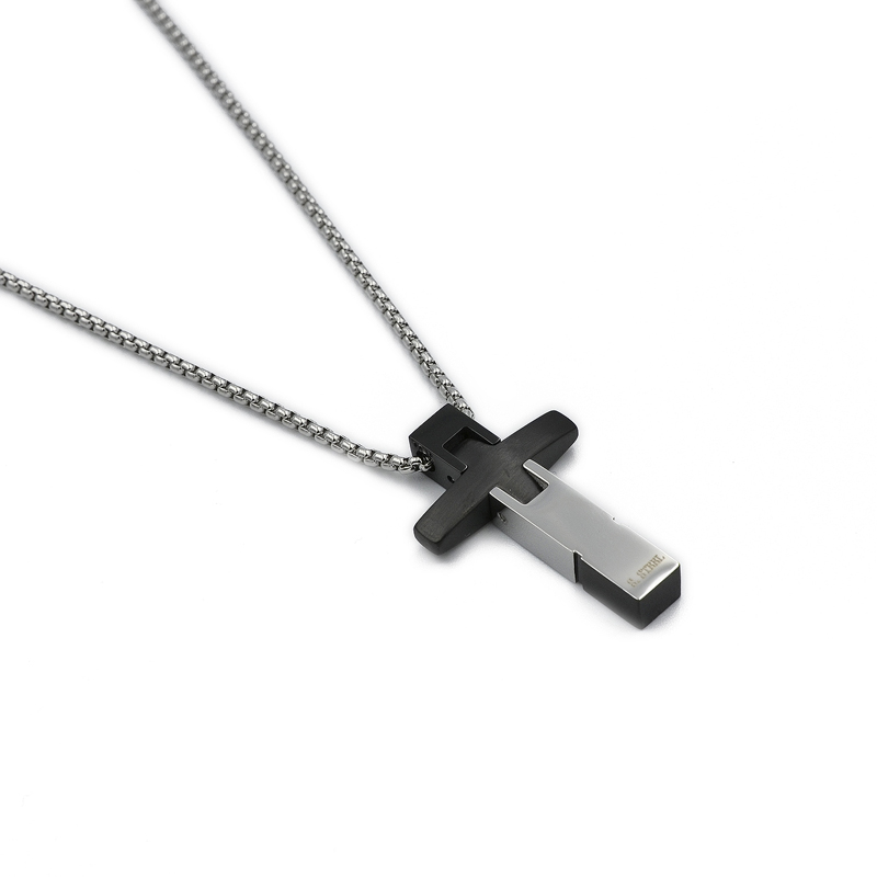 ΑΝΔΡΙΚΟΣ ΣΤΑΥΡΟΣ SILVER&BLACK ΑΠΟ ΑΤΣΑΛΙ antrikos stayros silver black apo atsali