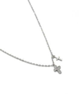 ΚΟΛΙΕ ΜΕ ΔΥΟ ΣΤΑΥΡΟΥΔΑΚΙΑ ΑΠΟ ΑΣΗΜΙ 925 kolie me dyo stayroydakia apo ashmi 925