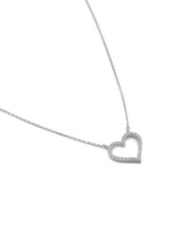 ΚΟΛΙΕ ΚΑΡΔΙΑ ΜΕ ΣΤΡΑΣ ΑΠΟ ΑΣΗΜΙ 925 kolie kardia me stras apo ashmi 925