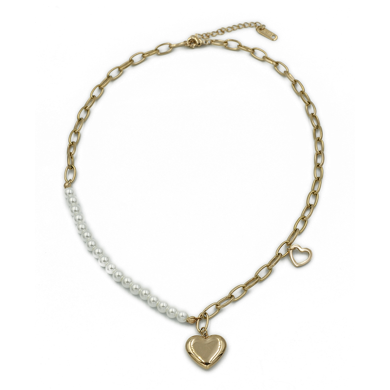 ΓΥΝΑΙΚΕΙΟ ΚΟΛΙΕ ΜΕ ΚΑΡΔΙΑ ΚΑΙ ΠΕΡΛΕΣ ΑΠΟ ΑΤΣΑΛΙ gynaikeio kolie me kardia kai perles apo atsali