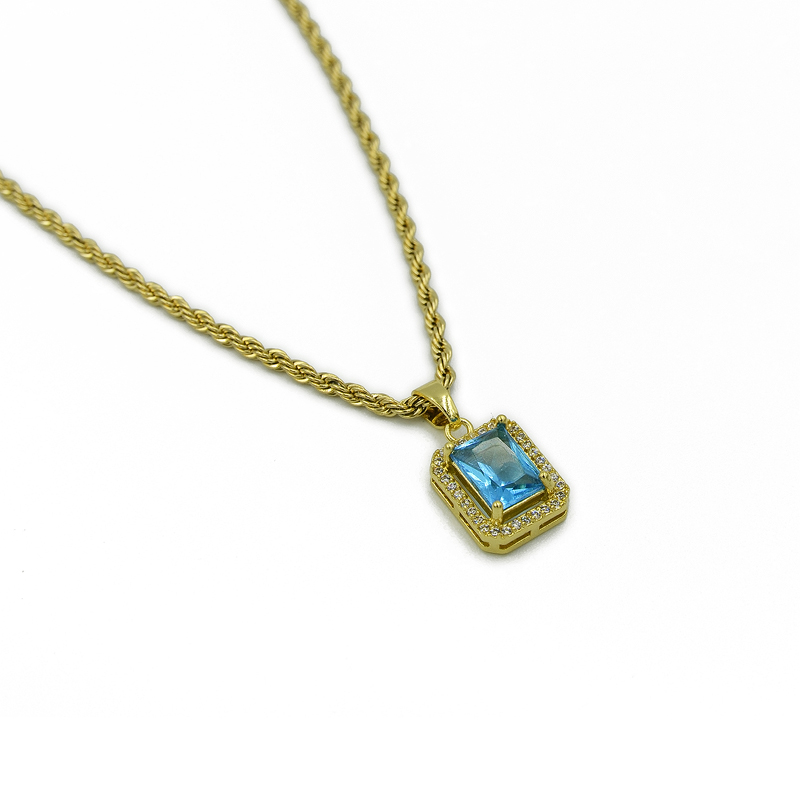 ΚΟΛΙΕ ΜΕ ΜΠΛΕ ΠΕΤΡΑ ΚΑΙ ΣΤΡΑΣ ΑΠΟ ΑΤΣΑΛΙ kolie me mple petra kai stras apo atsali