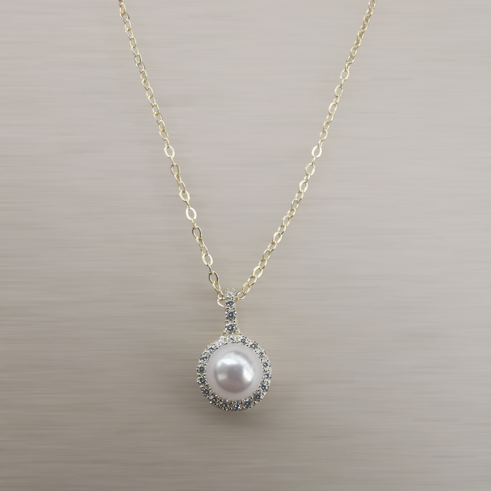 ΚΟΛΙΕ ΜΑΡΓΑΡΙΤΑΡΙ ΜΕ ΣΤΡΑΣ ΑΠΟ ΑΣΗΜΙ 925 kolie margaritari me stras apo ashmi 925